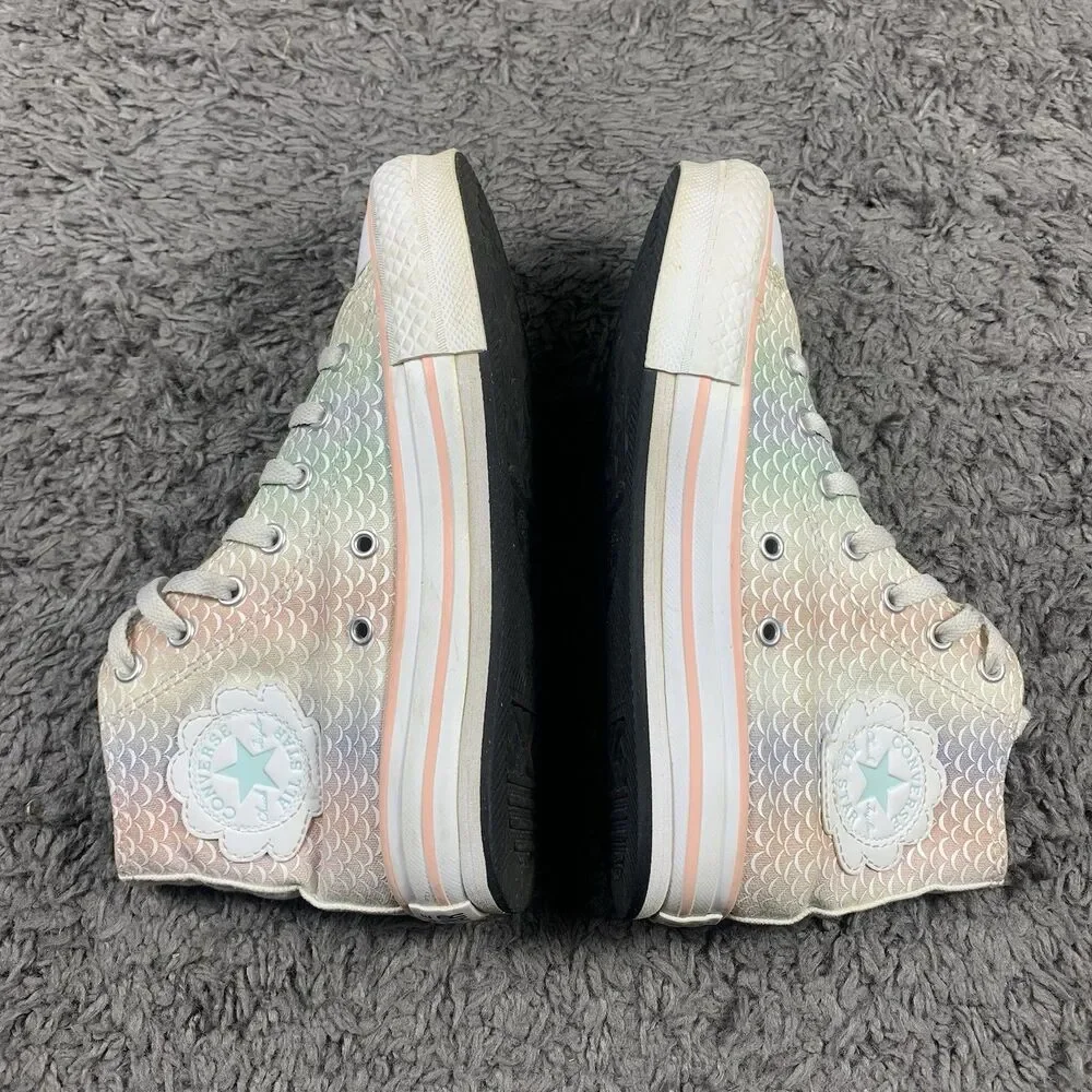 Converse Youth Size 3 Chuck Taylor Eva Lift Hi Top Sneakers 372752C Mermaid